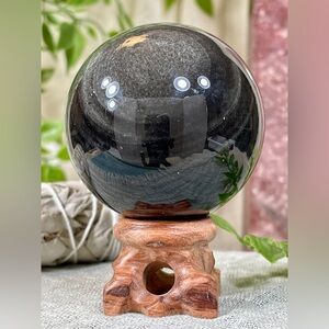 2468 Silver Sheen Obsidian Crystal Sphere